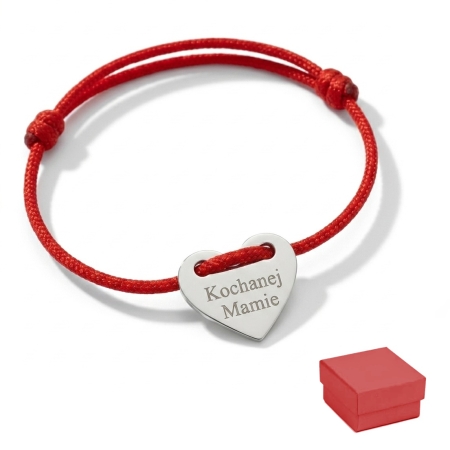 Bransoletka srebrna 925 serce grawer personalizowany